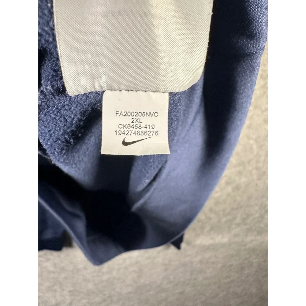 Nike Dri-FIT Hoodie Pullover Sweatshirt XXL 2XL Big Swoosh Navy Blue‎ Athletic